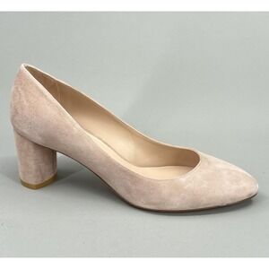 Stuart Weitzman Shoes Size 7 Pink Gray Suede Block Heel Pumps Spain Designer